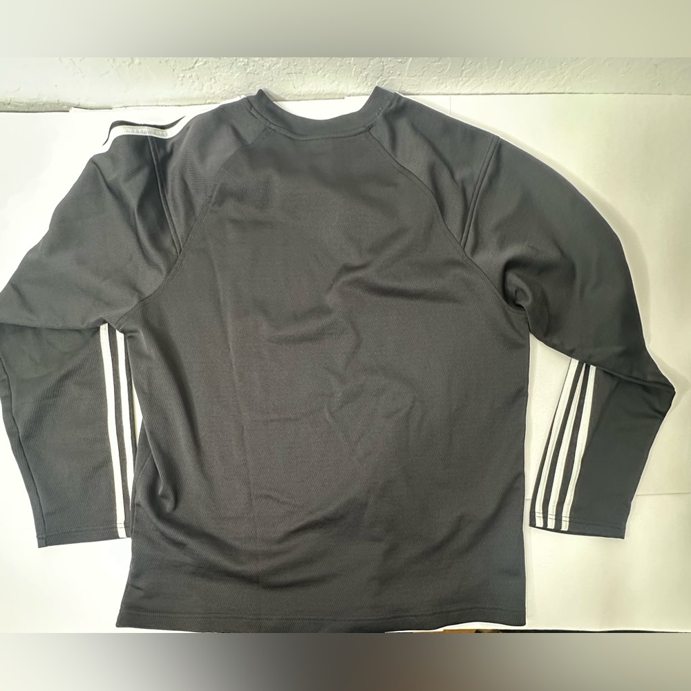 Adidas Sweatshirt‎ Men's Large Black Long Sleeve Crew Neck Athletic Gym Gear Run - Picture 13 of 16